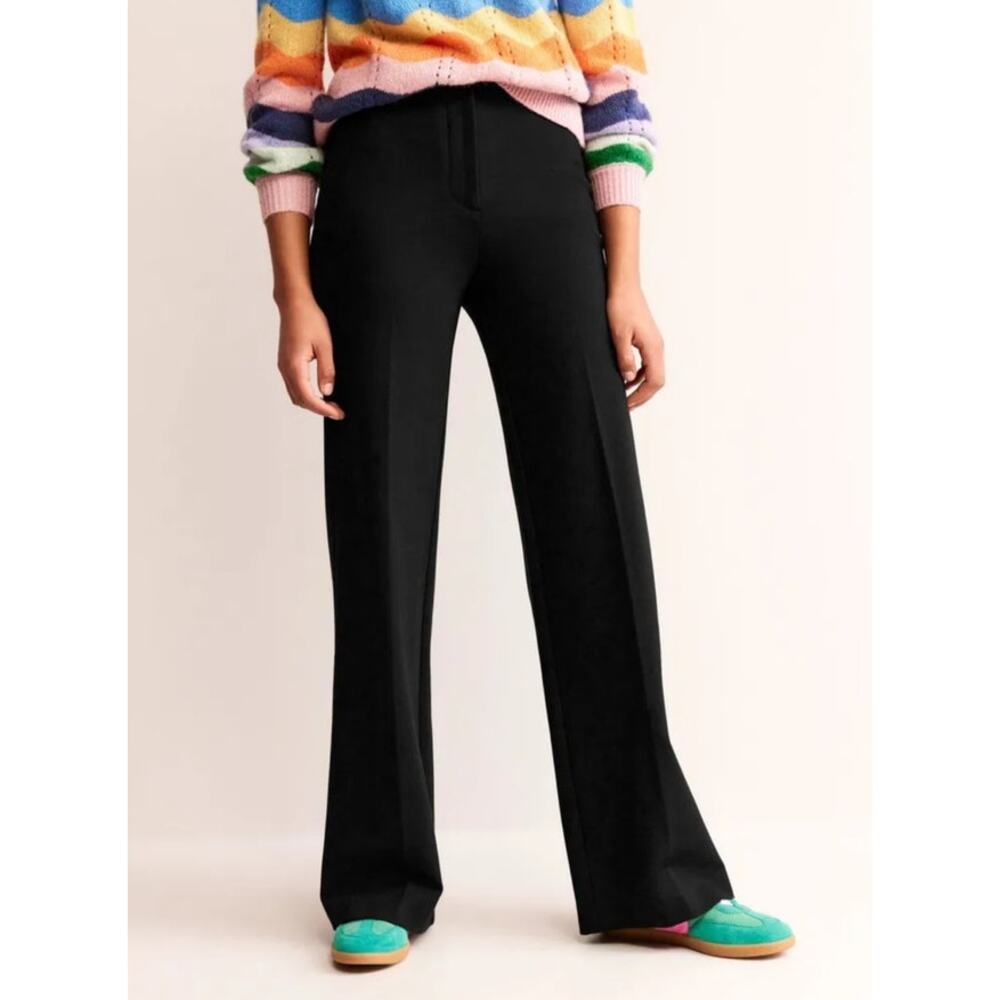 Boden Black Ponte Knit Trousers Women’s 2R Flare Office Career Pants